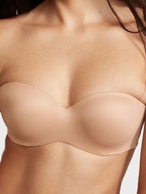 Victoria Secret Tan Body Lined Strapless Bra